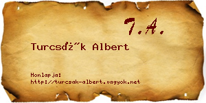 Turcsák Albert névjegykártya