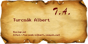 Turcsák Albert névjegykártya